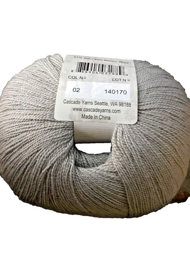 Lot 10 Pelotes Cascade Venezia - Laine Mérinos Et Soie - 100g/219m Blanc