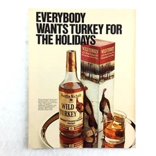 WILD TURKEY 70s Vintage PRINT AD Kentucky Straight Bourbon Whiskey Cocktail