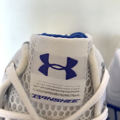 Under Armour Banshee Cleats Size 16 White Blue Football  display picture 2