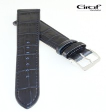 Graf Alligator Uhrenarmband Modell Arizona dunkelblau 21 mm, Handarbeit