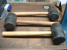3 LARGE 24 OZ. 14" HARD RUBBER MALLETS HAMMERS CS OSBORNE TOOL CO. MADE IN USA