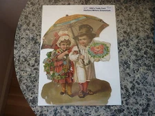 Trade Card. Circa: 1880s.  Harford Millinery Emporium. Unusually large size.