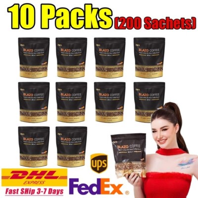 10x BLAZO Coffee Instant Mix 29 in 1 Dietary Supplement 10 Sachets