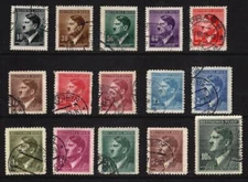 1 Group of Used 1940's Bohemia & Moravia Czechoslovakia WWII Adolf Hitler Stamps