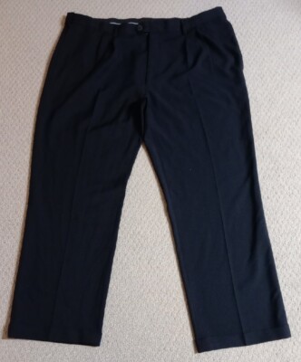 slim fit dress slacks Haggar E-CLO Stria Dress Pants, Flat Front in Blue main image 0