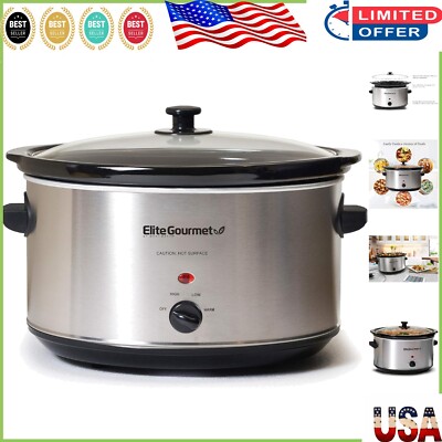 ETL Listed 8.5 Quart Stainless Steel Slow Cooker with Clear Tempered Glass Lid