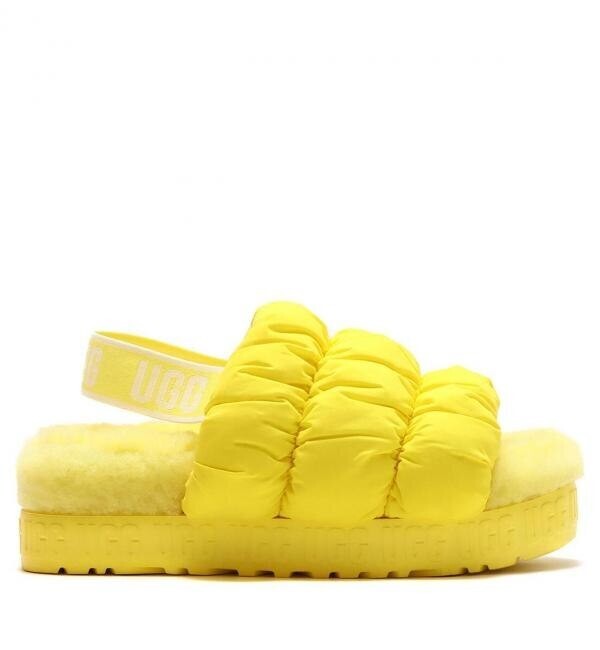 PANTOFOLA D’ORO Nuovi sandali UGG morbidi scrunchita interno esterno giallo sole donna tg 10 1140192