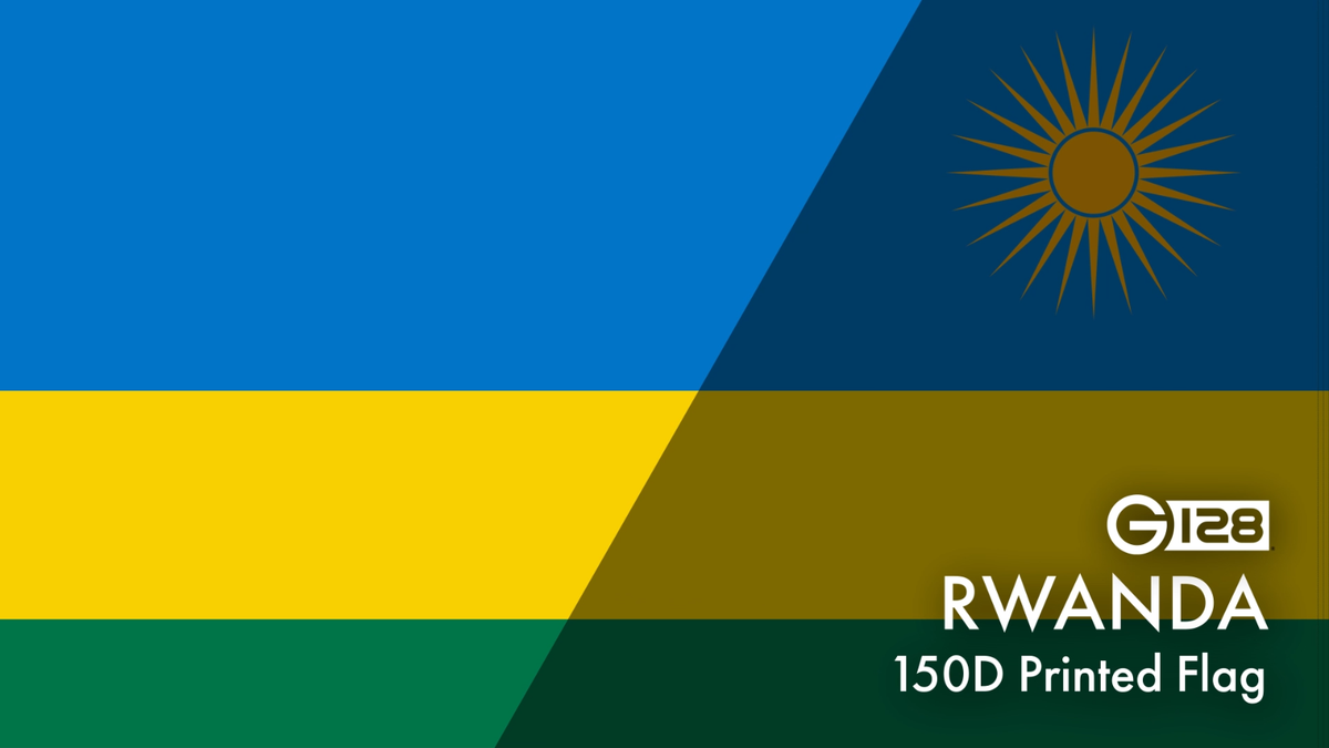 G128 2Pack: Rwanda Flag 3x5 Ft LiteWeave Pro Printed 150D