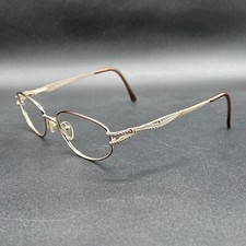 Joan Collins 9587 Sunglasses / Eyeglasses Frame Gold Brown Flex 55-18-140 EUC