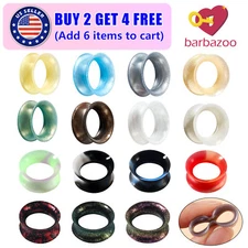2pcs Silicone Tunnels Soft Flexible Ear Gauge Expander Plugs Double Flared