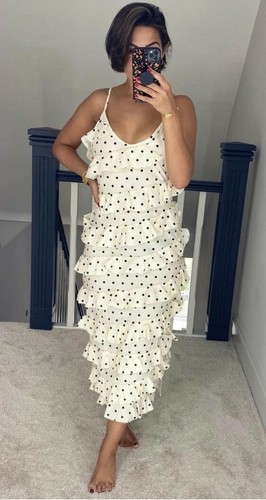 Polka Dot Spot tier ruffle Midi Dress 