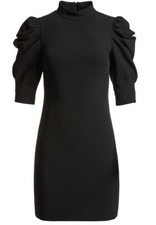 Alice + Olivia Brenna Puff Sleeve Dress Black Size 0 NWOT