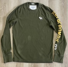 Abercrombie  Fitch VTG 92 Long Sleeve Shirt Muscle Fit MEDIUM MOOSE LOGO