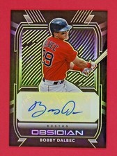 2021 Panini Obsidian Bobby Dalbec RC 05/10 Autographs Electric Etch Yellow #26