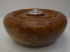 AUSTRALIAN TURNED TIMBER BIMBLE BOX BURL GUM TREE CRAFTSMAN MADE INKWELL