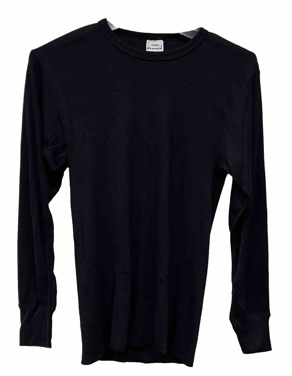 Duofold Women's Lightweight Performance Underwear Black Shirt Size