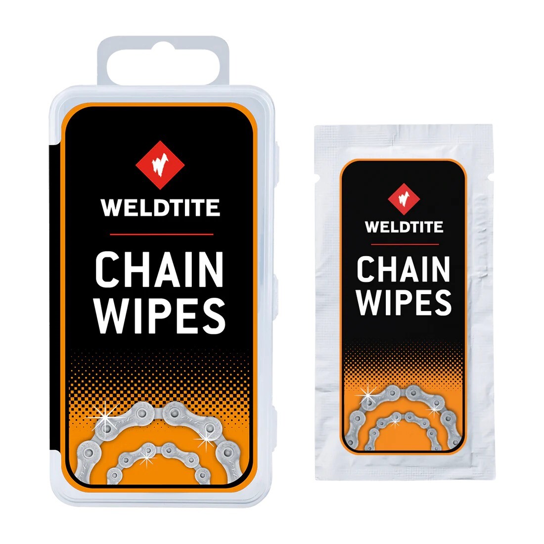 Weldtite Bike Bicycle Chain Wipes Pack of 4 - Cleaning, Maintenance, Degrease