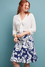 NEW ANTHROPOLOGIE 98 AMIENS BUTTON FRONT FLOUNCED SKIRT BY MAEVE SZ L LARGE