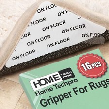16 PCS Rug Tape Hardwood Floor Gripper Carpet Tape for Area Rugs Non Slip