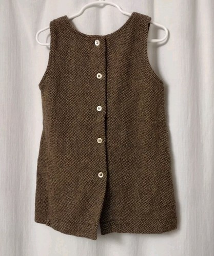 Vintage Disney Donaldson Mickey Mouse Size 4 Embroidered Wool Tweed Dress Girls - Picture 3 of 9