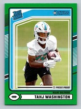 Tahj Washington RC 2024 Panini Donruss #346 Rated Rookie Green Press Proof