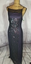 Adrianna Papell Evening sz 8 med M NWT purple black bling sequin tag NEW 