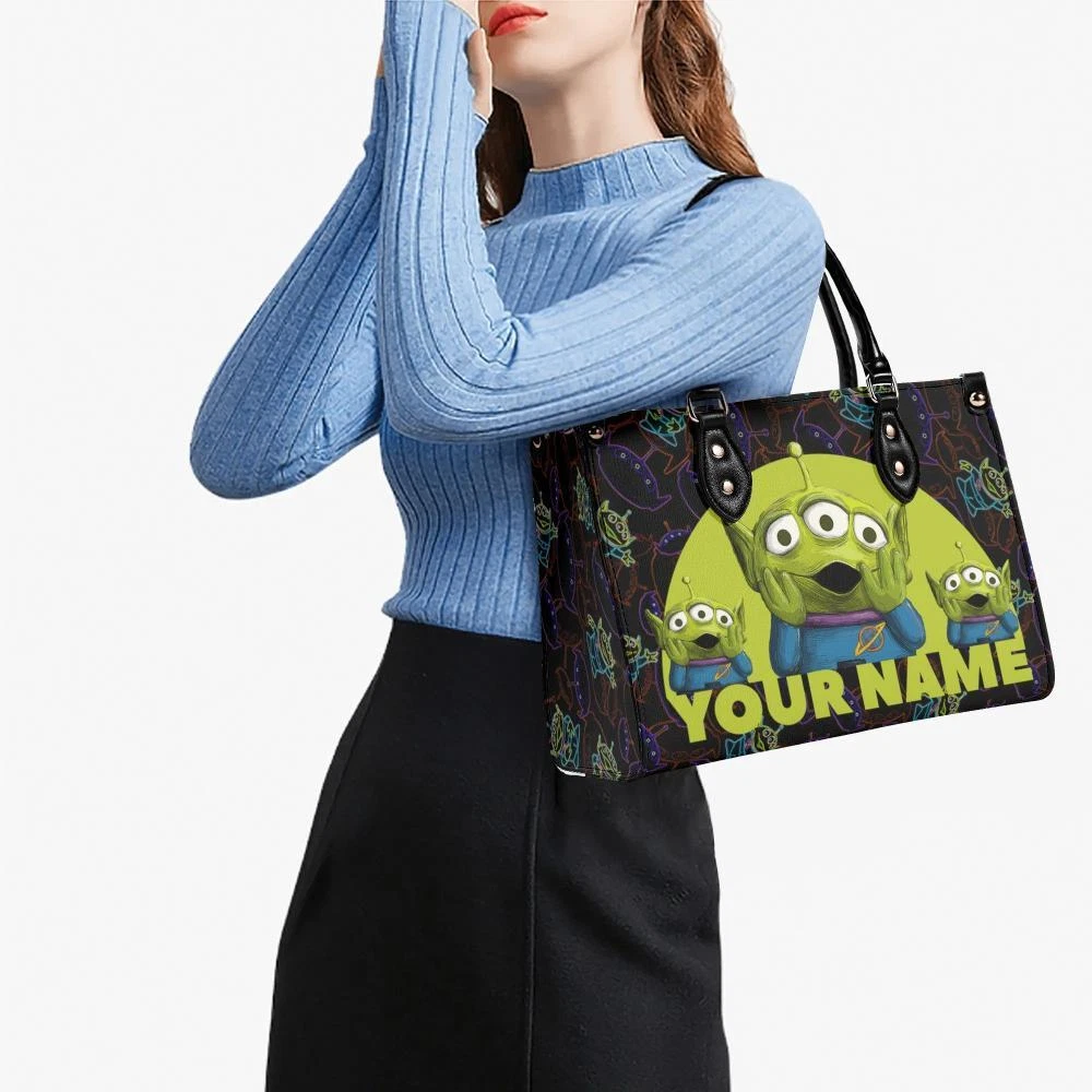 Personalized Aliens Toy Story Leather Handbag, Disney Leather