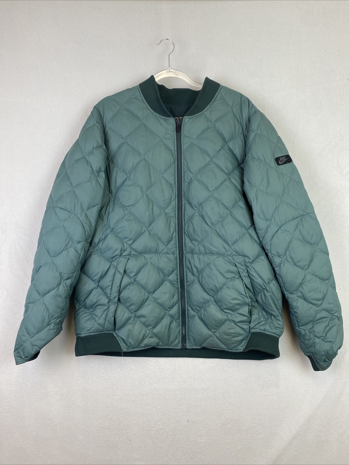 SACAI X NIKE Nike Bomber Giacca Uomo Extra Large Verde Reversibile Piumino Trapuntato Cappotto