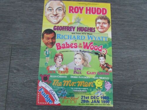 Roy Hudd & Geoffrey Hughes in Babes in the Wood 1989 Theatre Royal Bath Flyer - Photo 1/6