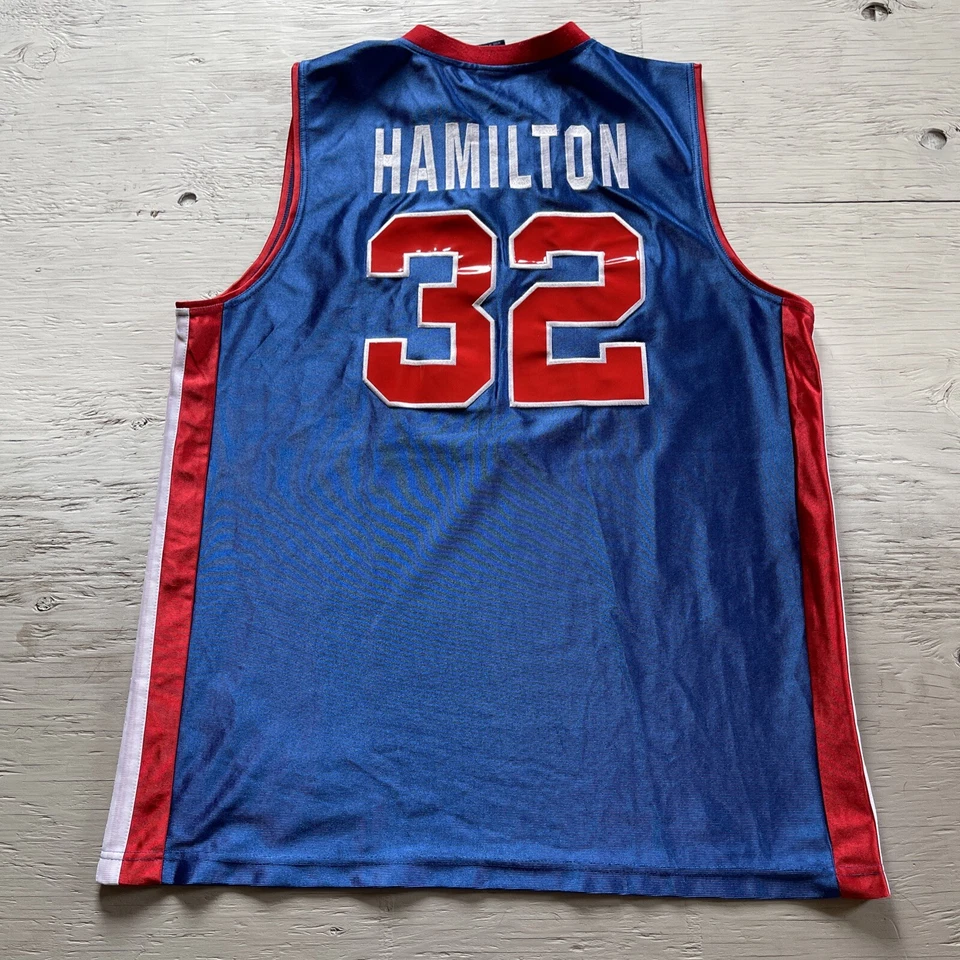 Camiseta Richard Hamilton Campeón NBA Auténtica 52 Detroit Pistons Charol Foto 2 de 4