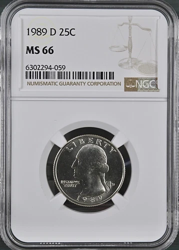 1989-D 25C Washington Quarter Dollar NGC  MS66   6302294-059