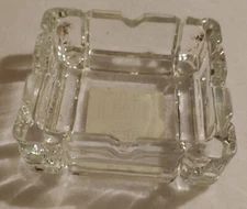 VTG - HEAVY Clear Glass Ashtray 4" X 4" Four Slots - NO chips or cracks