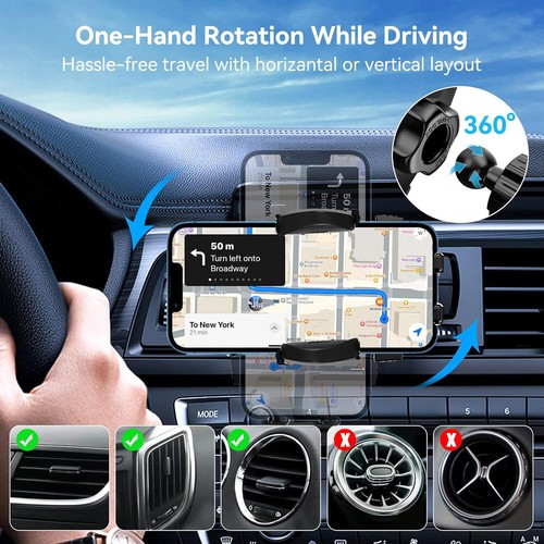 Support Téléphone Ventilateur Voiture Universel Support pour iPhone 15 14 Pro Max Samsung - Photo 5 sur 15