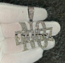 1.88 ct Passing Tester Moissanite Mens Customized Name Pendant Silver Gift