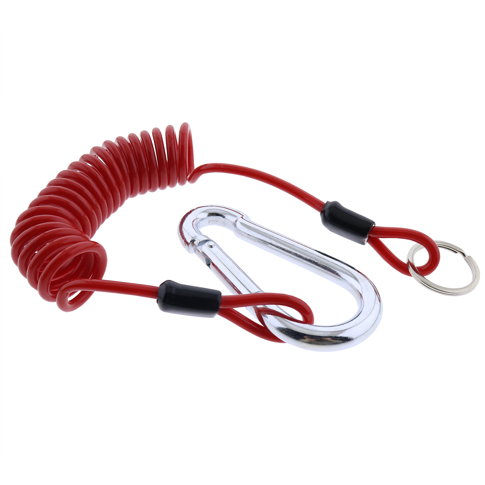 RED - 6 Foot Trailer Breakaway Cable Coiled Safety Cables For RV Emergency