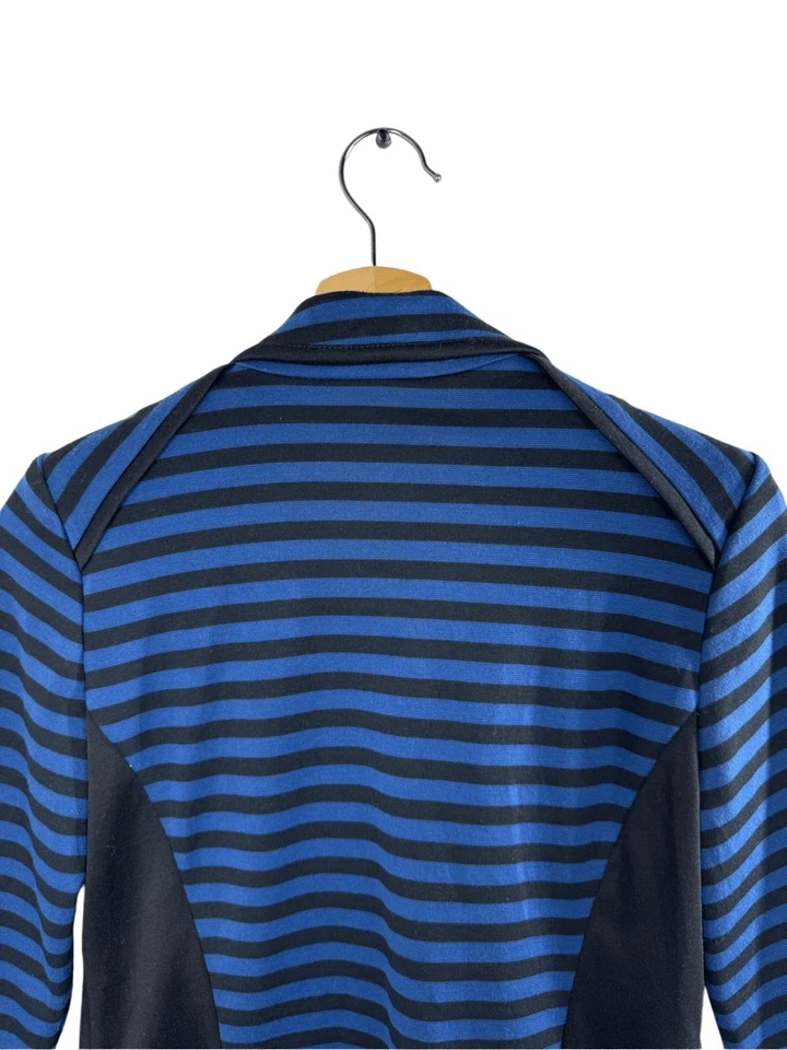 NY COLLECTION Blue Striped Long Sleeve Blazer Jacket Size S Career Formal - Image 4 of 4