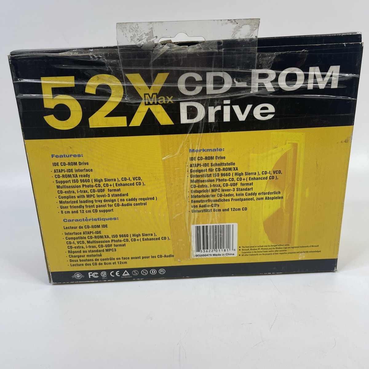 2022 教師用 DVD-ROM Test Factory vision Vintage BTC 52x Max Computer PC CD-ROM Drive In Box +