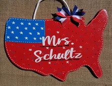 Personalized US History Teacher SIGN School Classroom Door Civics Geography USA