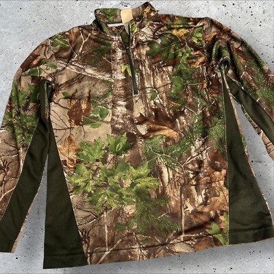 Red-head 1/4 Zip Mens Break Up Infinity Pattern Scent Factor Size S