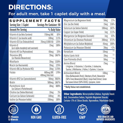 Ultra 360 Multivitamin for Men One Daily, Men'S Multivitamin with Minerals, H...