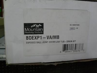 Mountain BDEXP1-VA/MB Exposed Bottom Outlet Bath Waste Overflow Matte ...