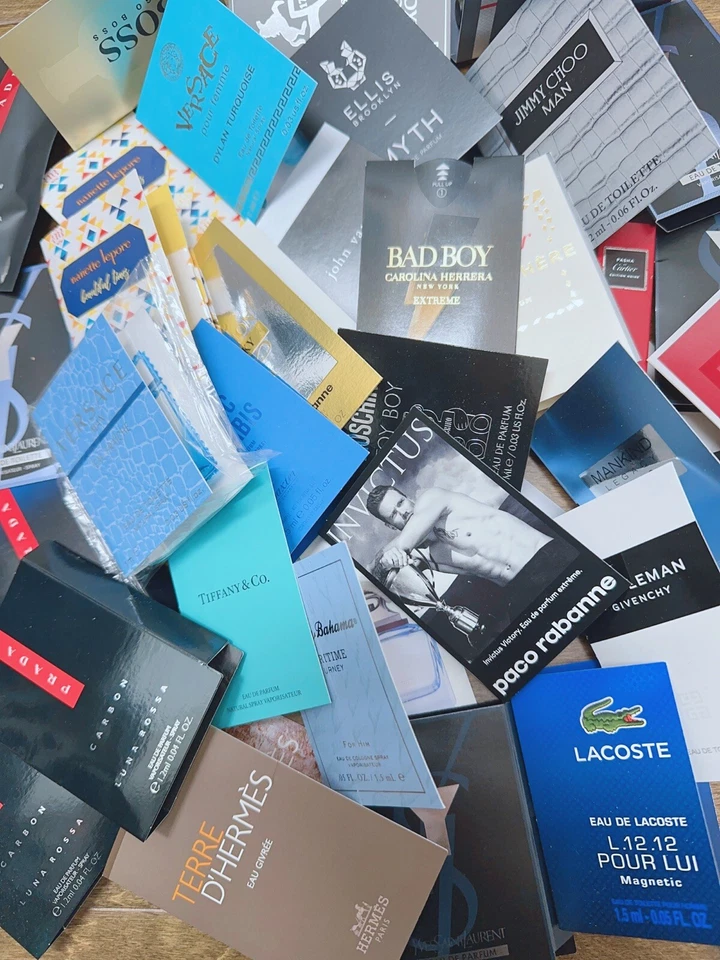 10 X Mix Men Parfum Toilette Samples Dior Versace Ysl Jean Paul Gucci Burberry - Image 2 of 3