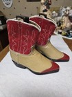 Vintage ACME Toddler Little Kids Or Salesman Sample? Red Tan  Cowboy Boots — photo 2