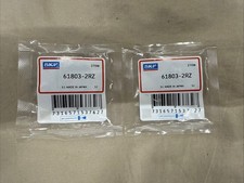 NEW, LOT OF 2 SKF 61803-2Z THIN SECTION BALL BEARING, FREE SHIPPING