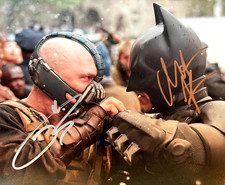 Christian Bale + Tom Hardy (Dark Knight) Signed 8x10" Authentic Autographs w/COA