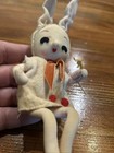 Vintage Made In Japan Bunny Rabbit Shelf Sitter Felt Doll Easter Decoration — photo 4