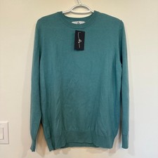 Boston Scott Mens Small 100 Cashmere Sweater Sky Blue Crewneck Lush NWT 175