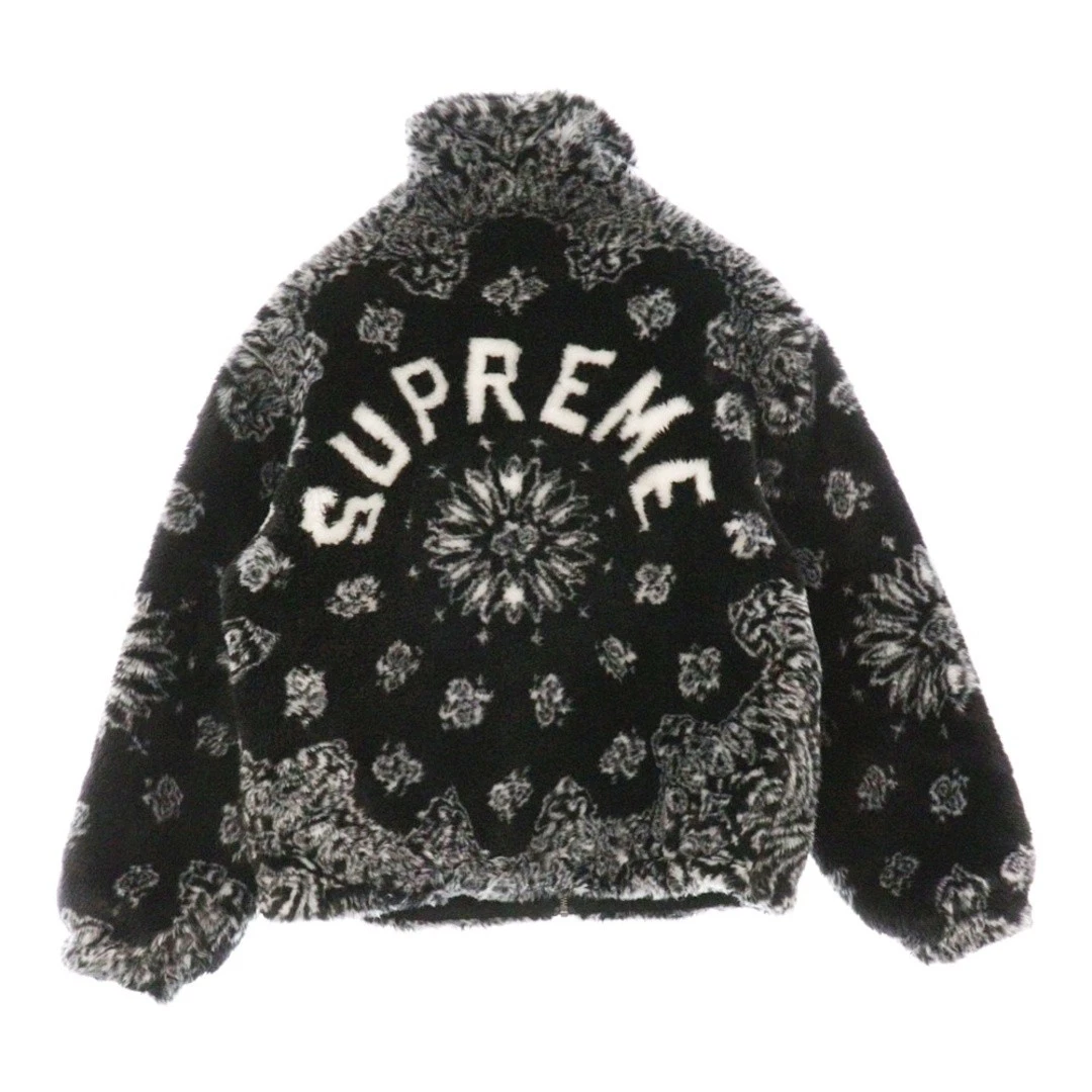 Veste bomber fausse fourrure bandana SUPREME 21SS logo arc noir occasion b9ff6bff2ea46ad