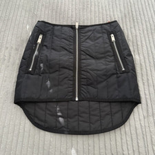 Heron Preston Black Quilted Mini Skirt High Rise Zip Pockets Size 38