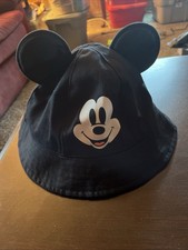 Disney Parks Toddler Mickey Mouse Ear Hat Black Cotton Bucket Style 52CM